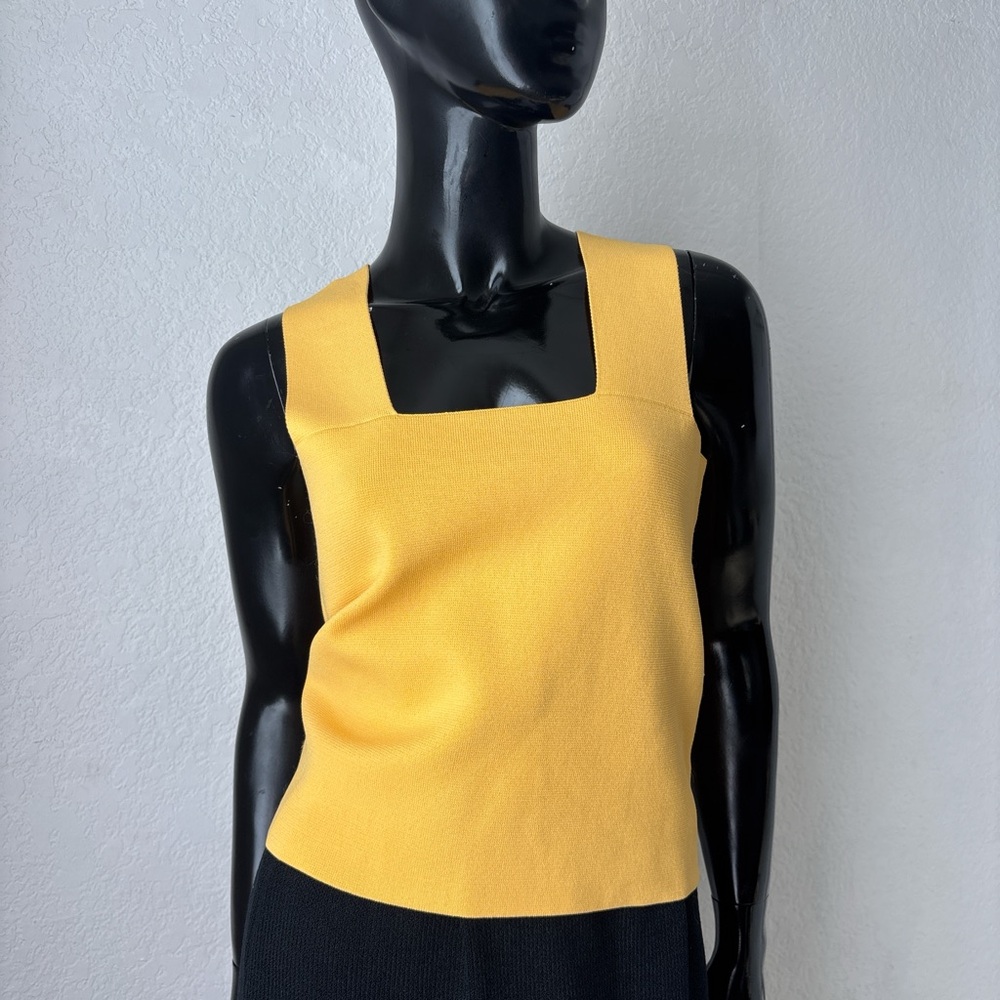 House of Harlow 1960 Yellow Square Neck Tank Top